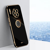XINLI Straight Edge 6D Electroplate TPU Phone Case with Ring Holder